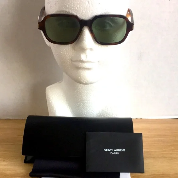 NEW SUNGLASSES SAINT LAURENT EYEWEAR Green Lenses UV Saint Laurent SL 572 Olive Green Sunglasses | eye-oo - eye  main image 2
